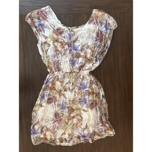 Gigi Moda Dress Womens S/M Floral Chiffon Silk Blend Made In Italy Sundress OS